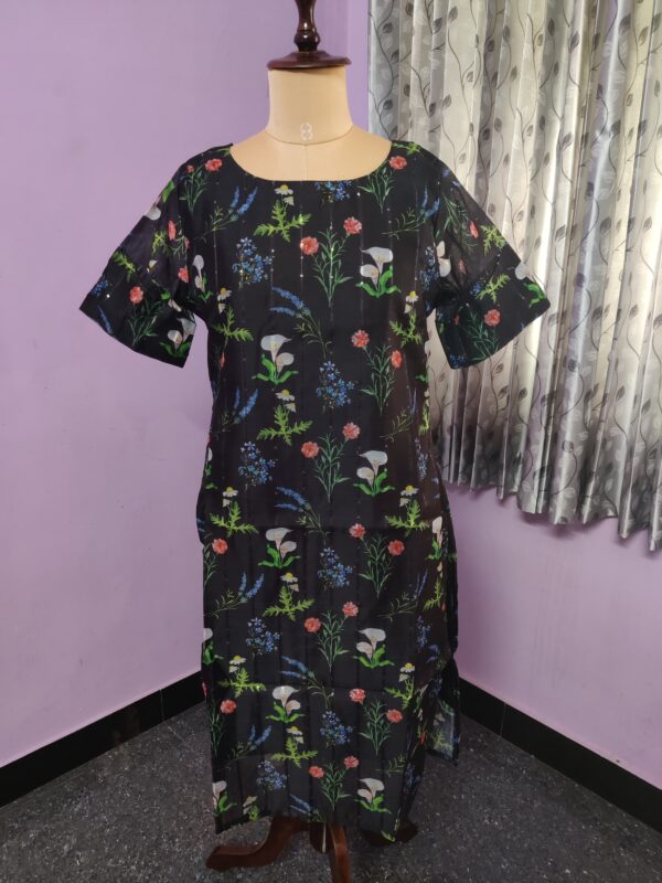 Black Tulip Print Kurti